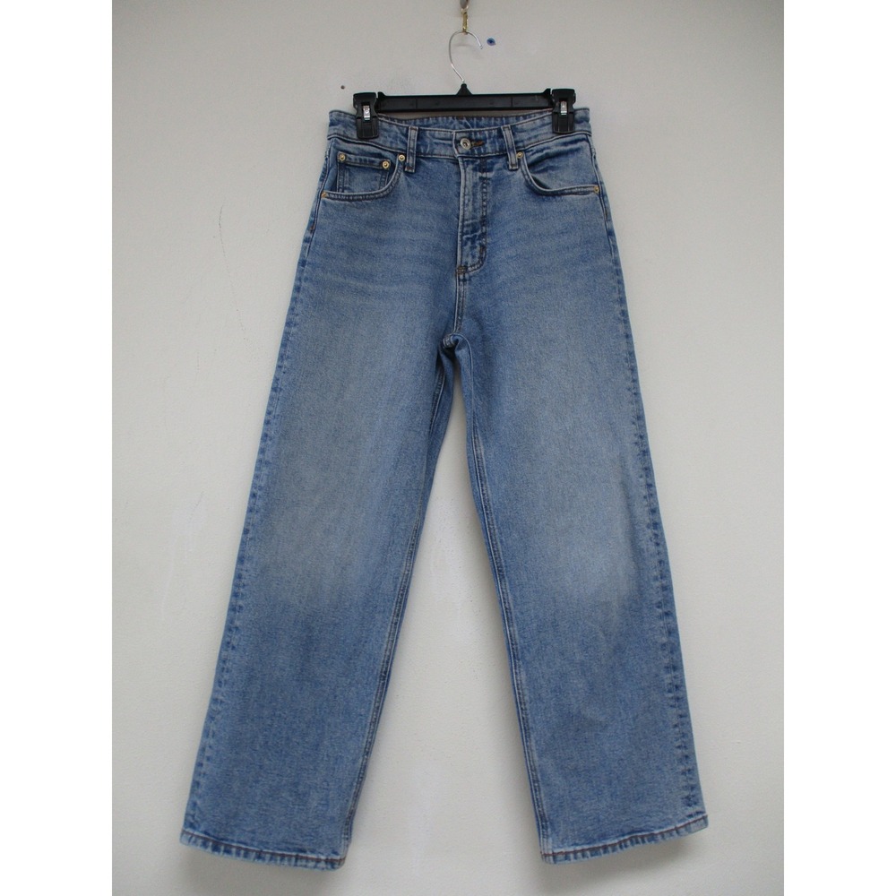 Zara Jeans Womens 4 Blue High Rise Straight Leg Classic Denim